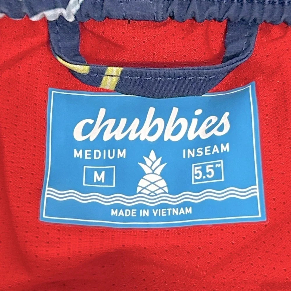 Chubbies The Neon Lights Classic Swim Trunk Size M Navy Graphic